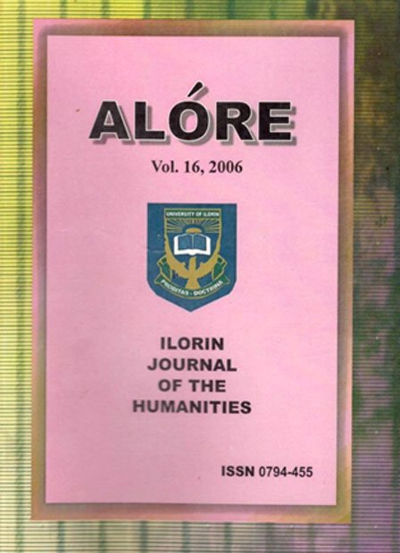 book Alore vol6 Ilorin-journal-of-the-humanities - by prof Ododo